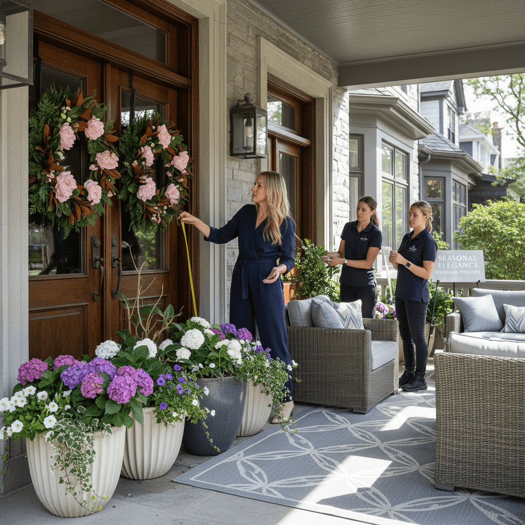 Porch styling service in progress